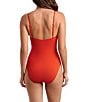 Mimi Flamingo Solid Lido Rib Avery V-Neck Tank One Piece Swimsuit - Image 2