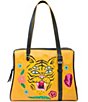 Min & Mon Esther Golden Glow Happy Tiger Embroidered Satchel Bag - Image 1