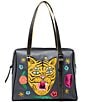 Min & Mon Esther Happy Tiger Embroidered Satchel Bag - Image 1
