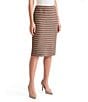 Ming Wang Basket Weave Knit Straight Skirt, Color:Taupe Multi - Image 3