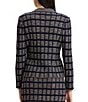 Ming Wang Checkered Print Knit Modified Mandarin Collar Long Sleeve Coordinating Jacket - Image 2