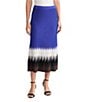 Ming Wang Coordinating Ombre Soft Ribbed Knit Pull-On Midi Skirt, Color:Sapphire Sea Multi - Image 1