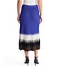 Ming Wang Coordinating Ombre Soft Ribbed Knit Pull-On Midi Skirt, Color:Sapphire Sea Multi - Image 2
