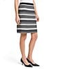 Ming Wang Coordinating Soft Knit Straight Skirt, Color:Black/Ivory - Image 3
