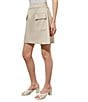 Color:Limestone - Image 3 - Cotton Blend Cargo Pocket Mini A-Line Skirt