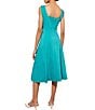 Color:Bermuda - Image 2 - Cotton Blend Square Neck Sleeveless A-Line Midi Dress