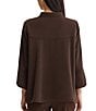 Ming Wang Deco Crepe Winged Collar Bell Sleeve Button Front Jacket - Image 2