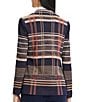 Ming Wang Double Breasted Plaid Notch Lapel Collar Long Sleeve Jacket - Image 2
