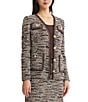 Ming Wang Eyelash Tweed Knit Multicolored Long Sleeve Button-Front Coordinating Jacket - Image 1