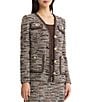 Ming Wang Eyelash Tweed Knit Multicolored Long Sleeve Button-Front Coordinating Jacket - Image 1