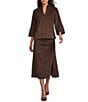 Ming Wang Faux Suede No-Roll Waistband Flared Pull-On Maxi Skirt - Image 3