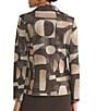 Ming Wang Geometric Jacquard Knit Notch Lapel Long Sleeve Jacket - Image 2