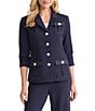 Ming Wang Heritage Stretch Deco Crepe Notch Collar 3/4 Sleeve Jacket - Image 1