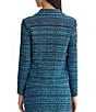 Ming Wang Heritage Tweed Knit Plaid Notch Lapel Long Sleeve Coordinating Jacket - Image 2