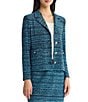 Ming Wang Heritage Tweed Knit Plaid Notch Lapel Long Sleeve Coordinating Jacket - Image 3