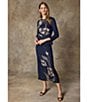 Ming Wang Jacquard Floral Soft Knit Pull-On Midi Coordinating Skirt - Image 4
