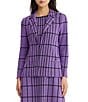 Ming Wang Jacquard Grid Knit Notch Lapel Collar Long Sleeve Coordinating Jacket - Image 1