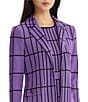 Ming Wang Jacquard Grid Knit Notch Lapel Collar Long Sleeve Coordinating Jacket - Image 5