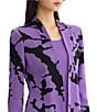 Ming Wang Jacquard Knit Abstract Mandarin Collar Long Sleeve Fitted Jacket - Image 5