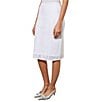 Color:White - Image 3 - Jacquard Knit Elastic Waist Coordinating Pencil Skirt