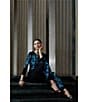 Ming Wang Jacquard Knit Floral Placement Print No Roll Elastic Waist Pull-On Coordinating Pants - Image 5