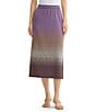 Ming Wang Jacquard Knit Ombre No-Roll Elastic Waist Pull-On Coordinating Skirt - Image 1