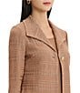 Ming Wang Jacquard Knit Tonal Wing Collar 3/4 Sleeve One-Front Button Jacket - Image 4