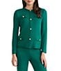 Ming Wang Knit Crew Neck Long Sleeve Button Front Cardigan, Color:Everest - Image 1