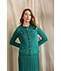 Ming Wang Knit Crew Neck Long Sleeve Button Front Cardigan - Image 5