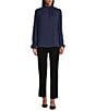 Ming Wang Knit Cropped Pull-On Tailored Fit Pant, Color:Black - Image 3