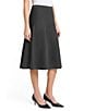 Ming Wang Knit Elastic Waist A-line Midi Skirt, Color:Granite - Image 3