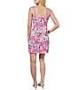 Color:Perfect Pink/Multi - Image 2 - Knit Floral Scoop Neck Sleeveless Contrast Trim Sheath Mini Dress