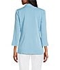 Ming Wang Knit Notch Lapel Bracelet Sleeve Single-Button Jacket, Color:Serene - Image 3