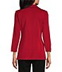 Ming Wang Knit Notch Lapel Bracelet Sleeve Single-Button Jacket - Image 2