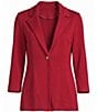 Ming Wang Knit Notch Lapel Bracelet Sleeve Single-Button Jacket - Image 5