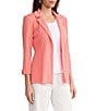 Ming Wang Knit Notch Lapel Bracelet Sleeve Single-Button Jacket - Image 1