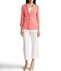 Ming Wang Knit Notch Lapel Bracelet Sleeve Single-Button Jacket - Image 3