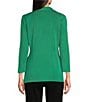 Ming Wang Knit Notch Lapel Bracelet Sleeve Single-Button Jacket - Image 2