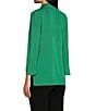 Ming Wang Knit Notch Lapel Bracelet Sleeve Single-Button Jacket - Image 4