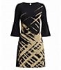 Ming Wang Lurex Shimmer Jacquard Knit A-Line Dress - Image 5
