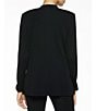 Color:Black - Image 2 - Mandarin Collar Long Sleeve Shoulder Pad Jacket