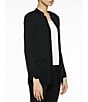 Color:Black - Image 4 - Mandarin Collar Long Sleeve Shoulder Pad Jacket