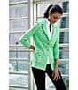 Color:White - Image 6 - Mandarin Collar Sleeveless Zipper Front Cotton Blend Washable Blouse