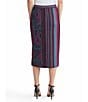 Ming Wang Coordinating Multi-Pattern Jacquard Soft Knit Straight Midi Skirt, Color:Midnight Violet Multi - Image 2