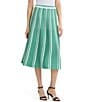 Ming Wang Coordinating Multi-Pattern Soft Knit A-Line Midi Skirt - Image 1