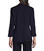 Ming Wang Notch Lapel 3/4 Sleeve One Button Knit Jacket, Color:Indigo - Image 2