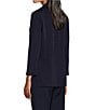 Ming Wang Notch Lapel 3/4 Sleeve One Button Knit Jacket, Color:Indigo - Image 4