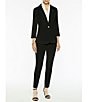 Ming Wang Notch Lapel 3/4 Sleeve One Button Knit Jacket, Color:Black - Image 4