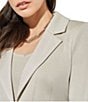 Color:Lime Stone - Image 5 - Notch Lapel 3/4 Sleeve One Button Knit Jacket