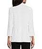 Ming Wang Notch Lapel 3/4 Sleeve One Button Knit Jacket, Color:White - Image 2
